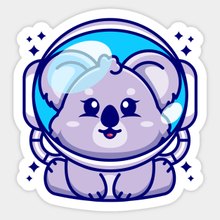 Cute baby koala wearing an astronaut helmet, cartoon character Sticker